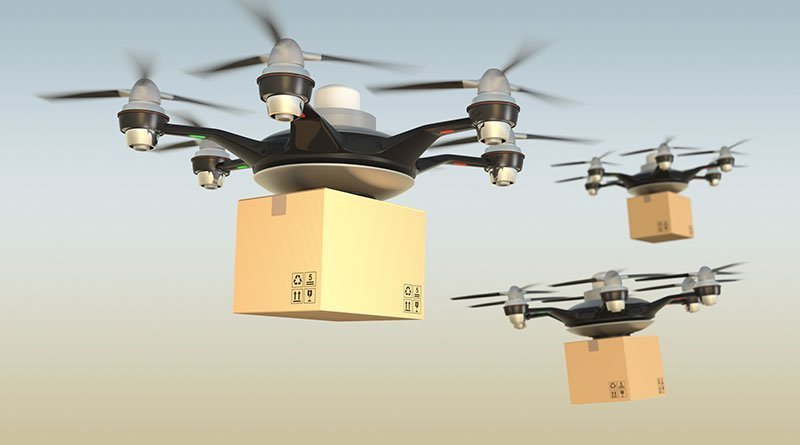 Livrările online atrag tot mai mult Amazon, cu tot cu drone