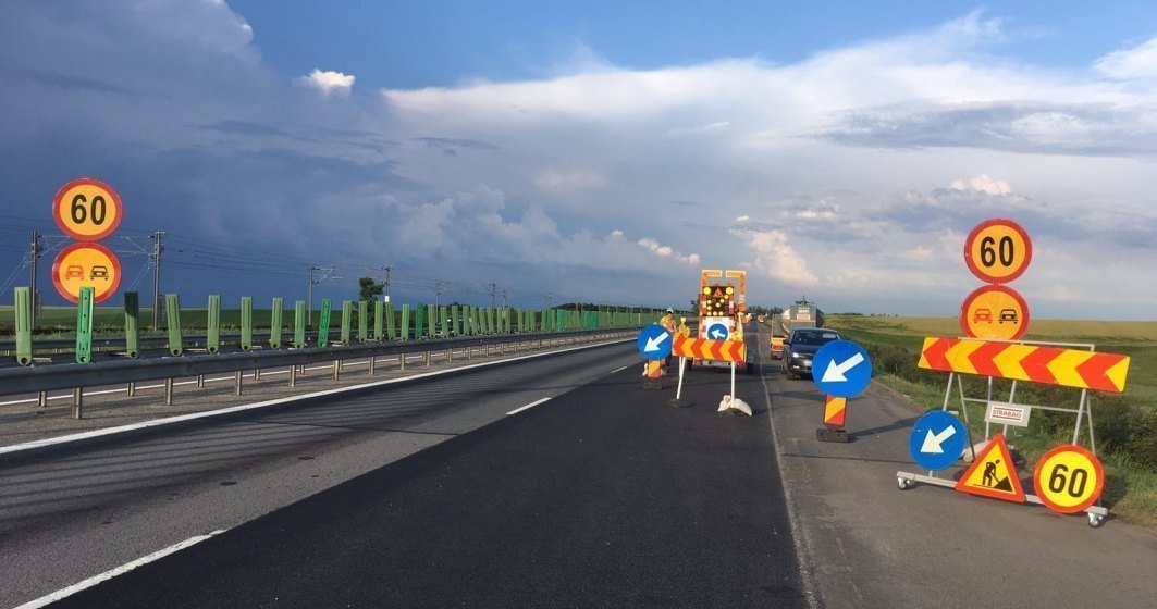 Trafic restricţionat pe A1 Sibiu – Deva, în zona localităţii Sălişte; sunt gropi în carosabil