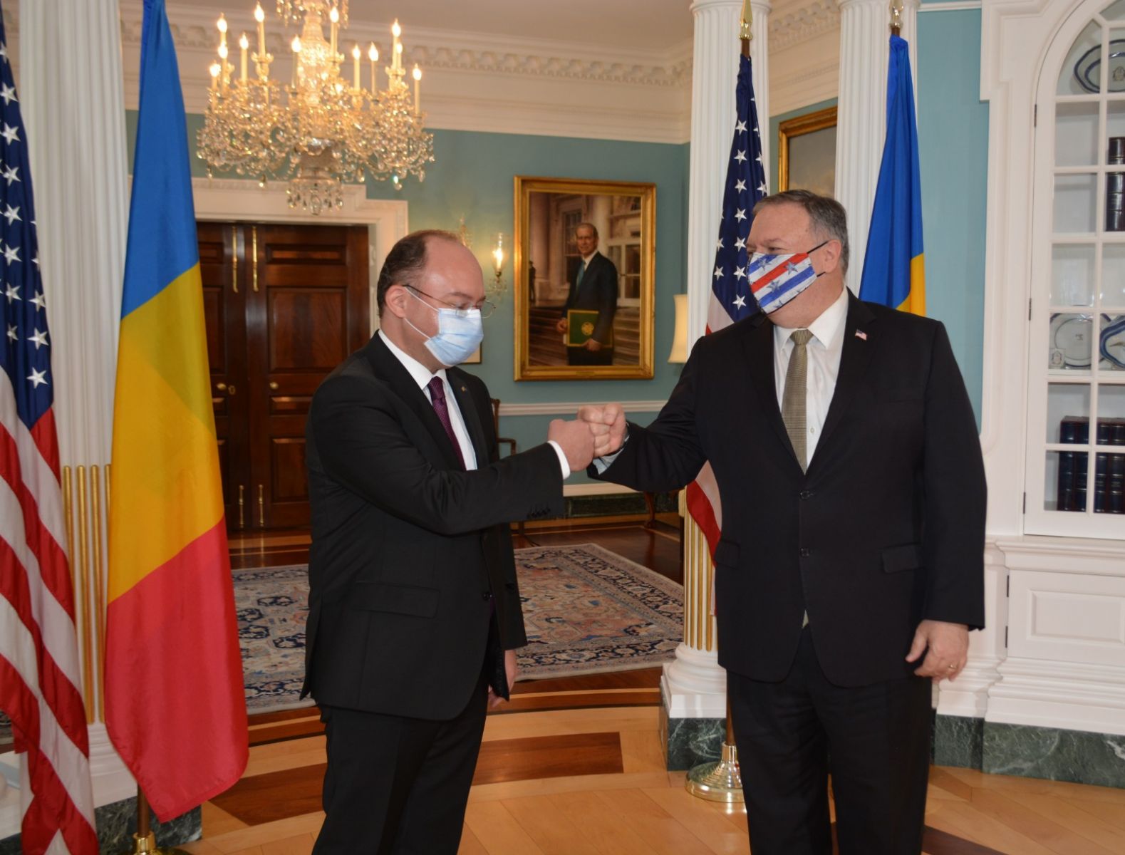 Întâlnire Bogdan Aurescu – Mike Pompeo: „Salutăm intenția SUA de a-și crește efectivele militare pe teritoriul României”