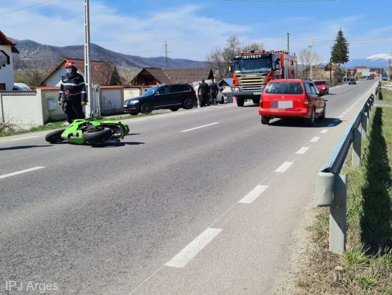 Accident Motociclist (Foto IPJ Arges)