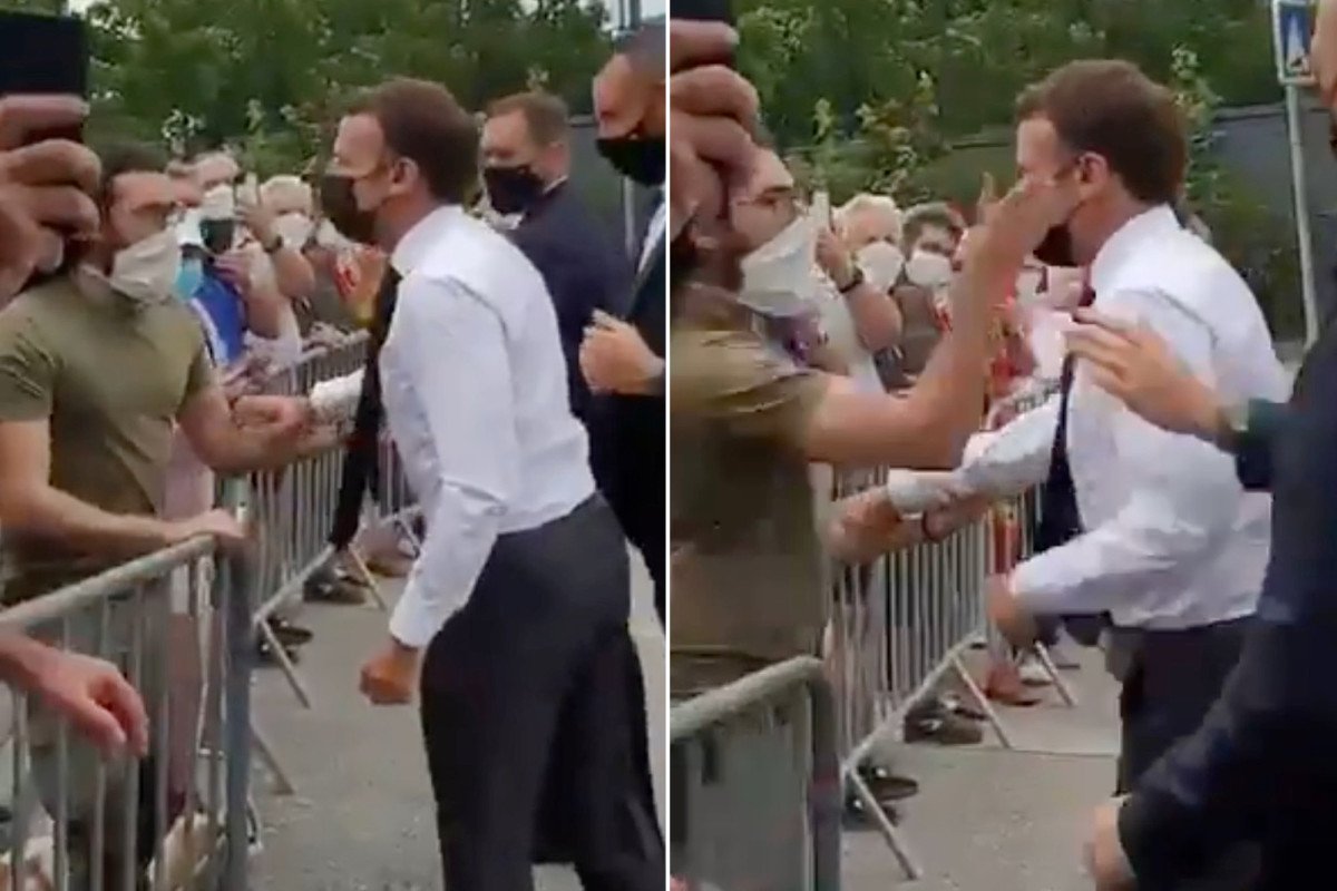 Președintele Franței a fost pălmuit în timpul unei băi de mulțime (VIDEO)