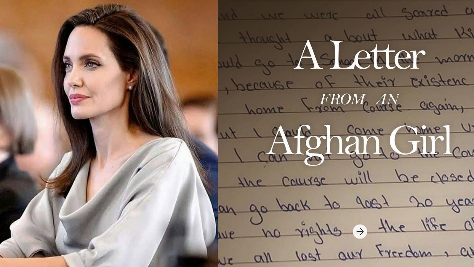 Scrisoarea emoționantă a unei adolescente din Afganistan către Angelina Jolie