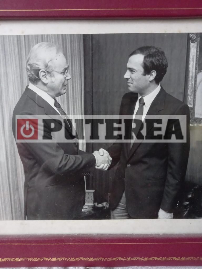 Nicu Ceaușescu cu secretarul general ONU Perez de Cuellar
