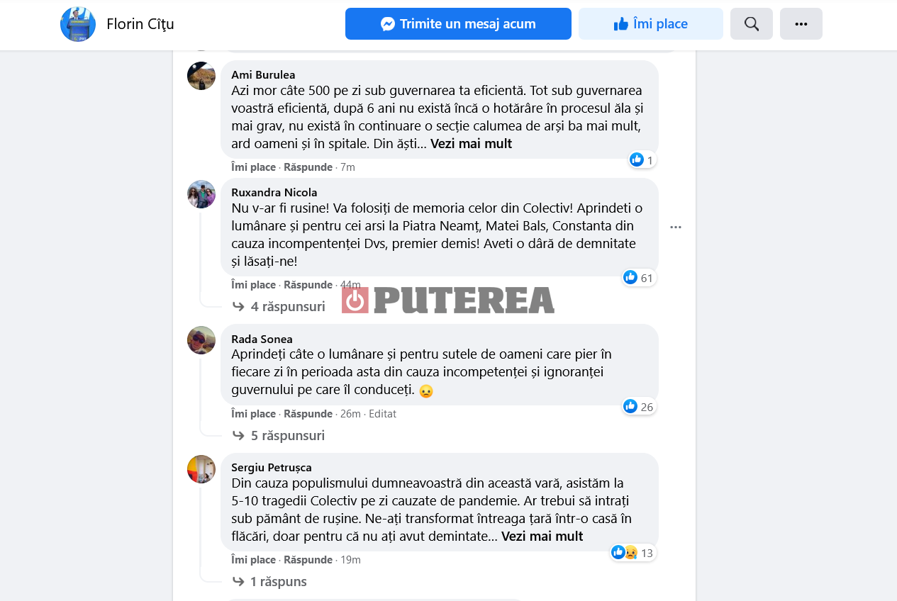 Val de reacții negative la adresa lui Florin Cîțu, după ce a făcut un anunț comemorativ legat de Colectiv