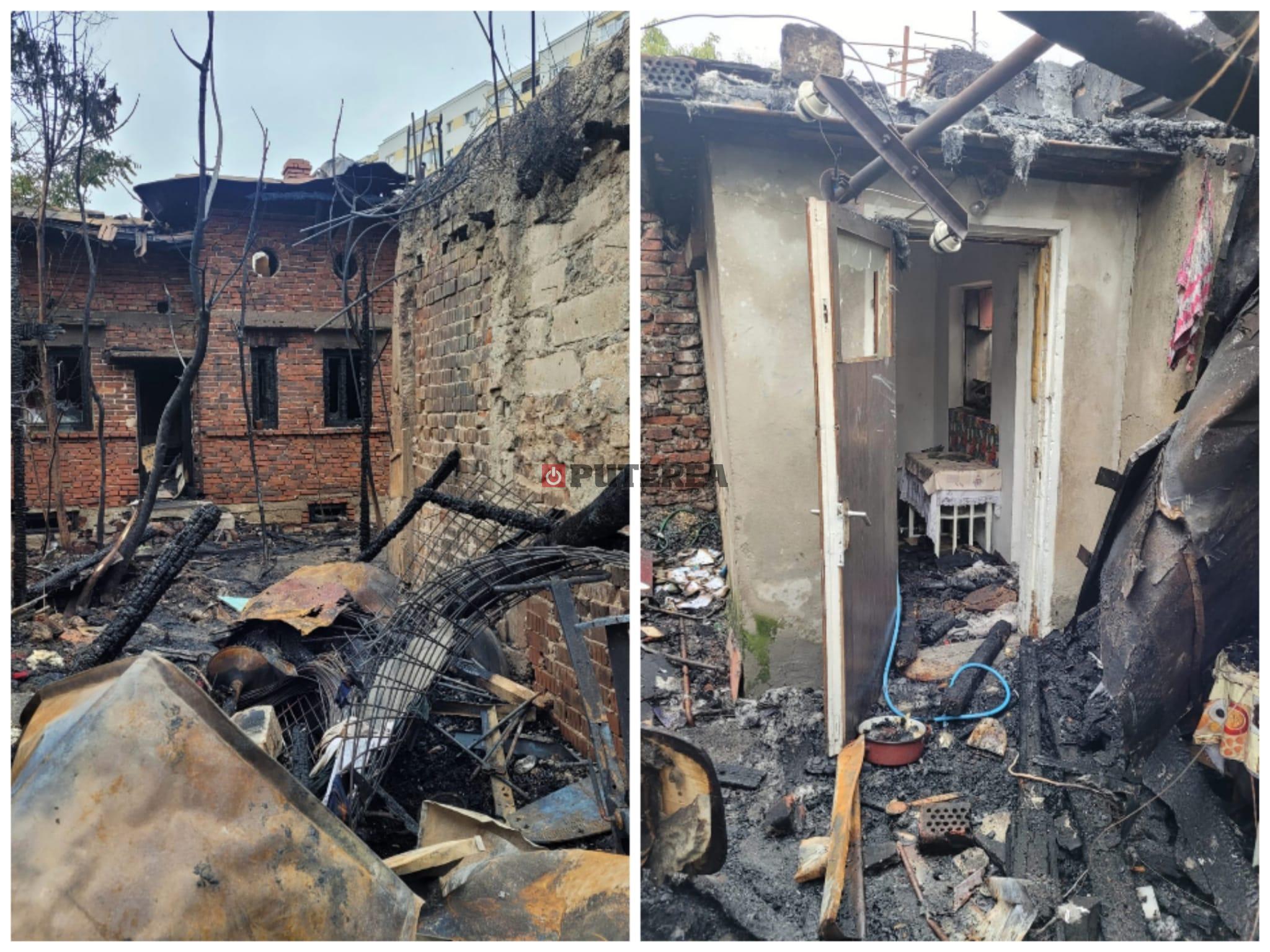 FOTO EXCLUSIV Ce-a rămas din trei case, după incendiul din Vitan. Ancheta este în desfășurare. Oamenii, fără acoperiș în prag de iarnă
