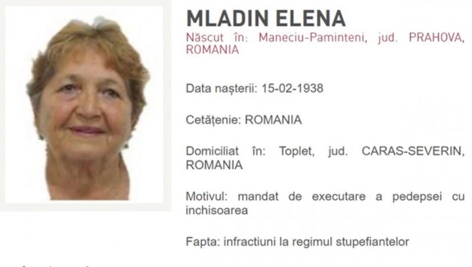 O traficantă de droguri de 83 de ani din România este căutată de poliție