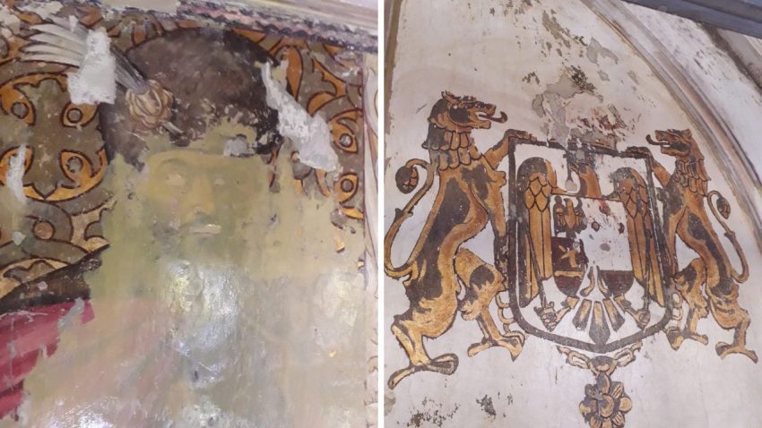 Surpriză de proporții la Târgu Mureș: Au fost descoperite picturi cu Mihai Viteazul și stema Regatului României!