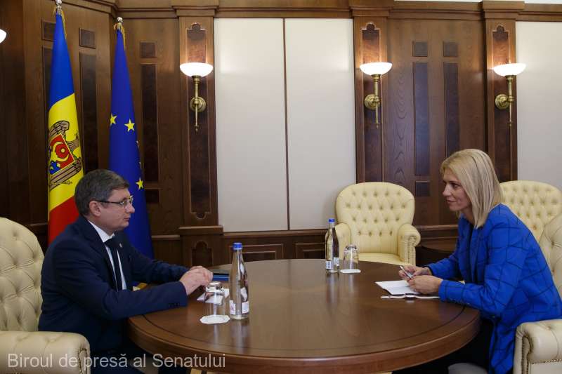 Vizita în Republica Moldova a preşedintelui Senatului, Alina Gorghiu: Întrevedere cu preşedintele Parlamentului, Igor Grosu