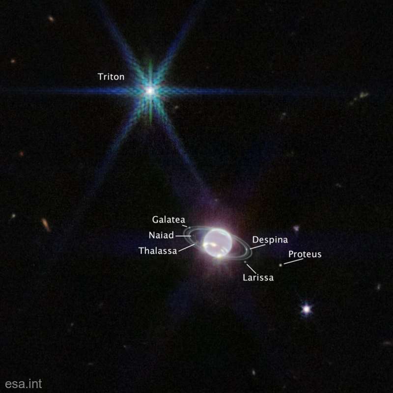 O imagine surprinsă de telescopul James Webb oferă cea mai clară privelişte cu inelele lui Neptun