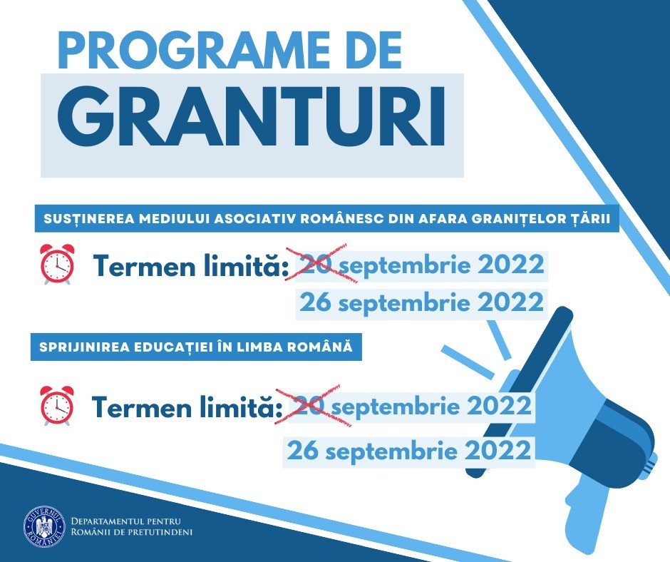 Termenul de depunere a cererilor de proiecte pentru Programul „Sprijinirea educației în limba română” se prelungește