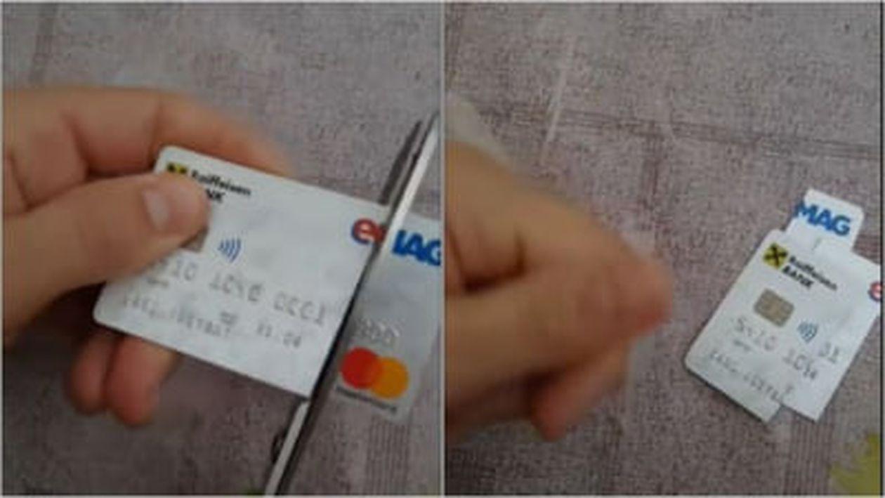 Gheorghe Iustin, consilier local PSD Alba și-a tăiat cu foarfeca cardul de la Raiffeisen Bank