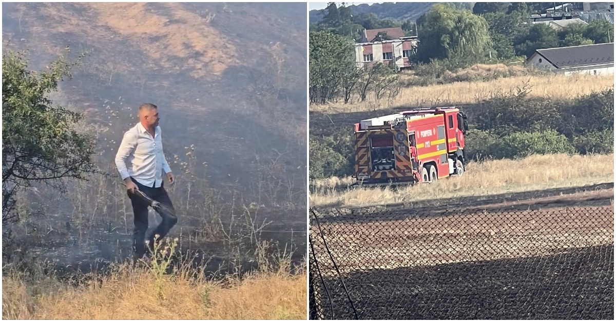 Incendiile de vegetație devin o amenințare: Primarul se alătură pompierilor în lupta cu focul (VIDEO)