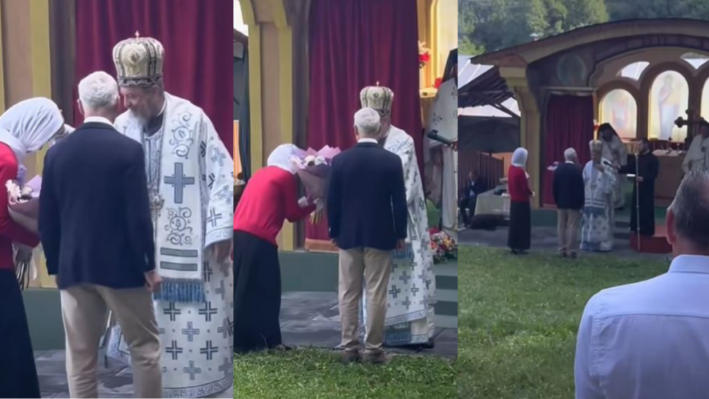 Călin Georgescu, binecuvântat alături de soție la o mănăstire din Sibiu. Prima vizită a fostului candidat  la prezidențiale după trimiterea în judecată: „Pe cei răi, cu rău îi va pierde”