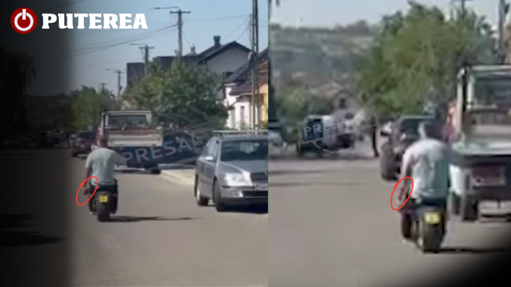 Viceprimar din Satu Mare, surprins cu un obuz încărcat sub braț pe scuter: proiectilul de 75 mm era muniție reală