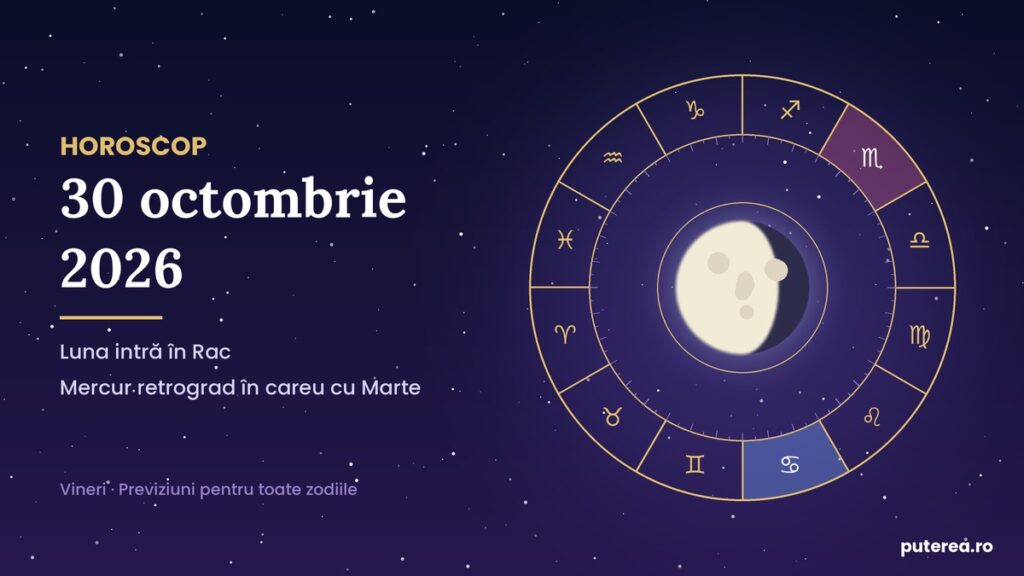 Horoscop 30 octombrie 2026 Zi cu emoțiile la suprafață și tensiuni la final de săptămână
